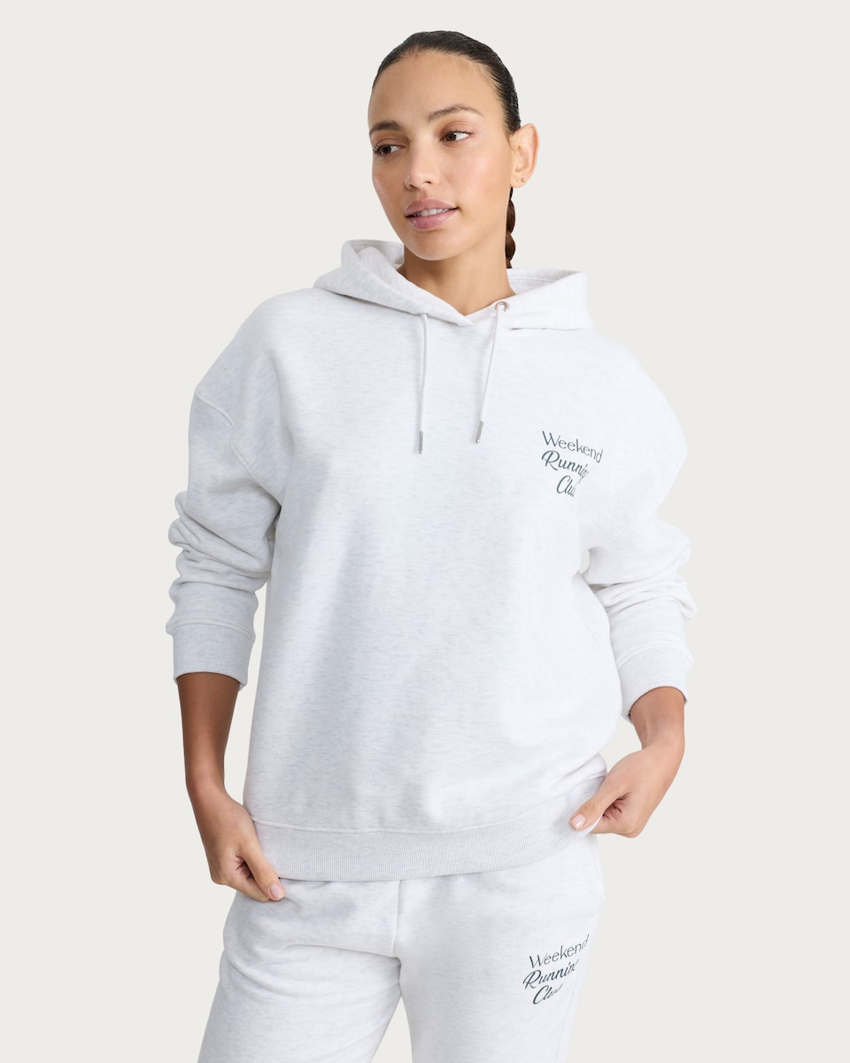 image 1 of F&F Active AFTERCLASS Slogan Hoodie in Grey Marl