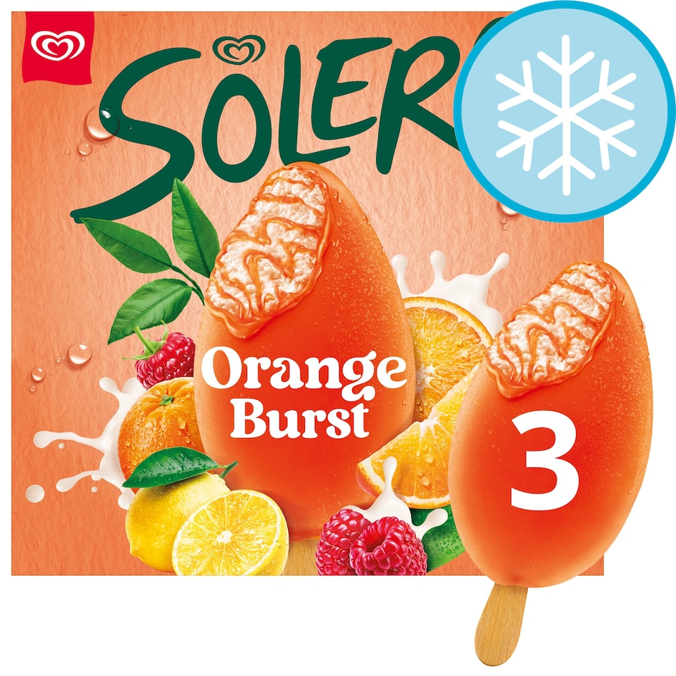 image 1 of Solero Orange Burst Ice Cream Lollies 3 x 90ml