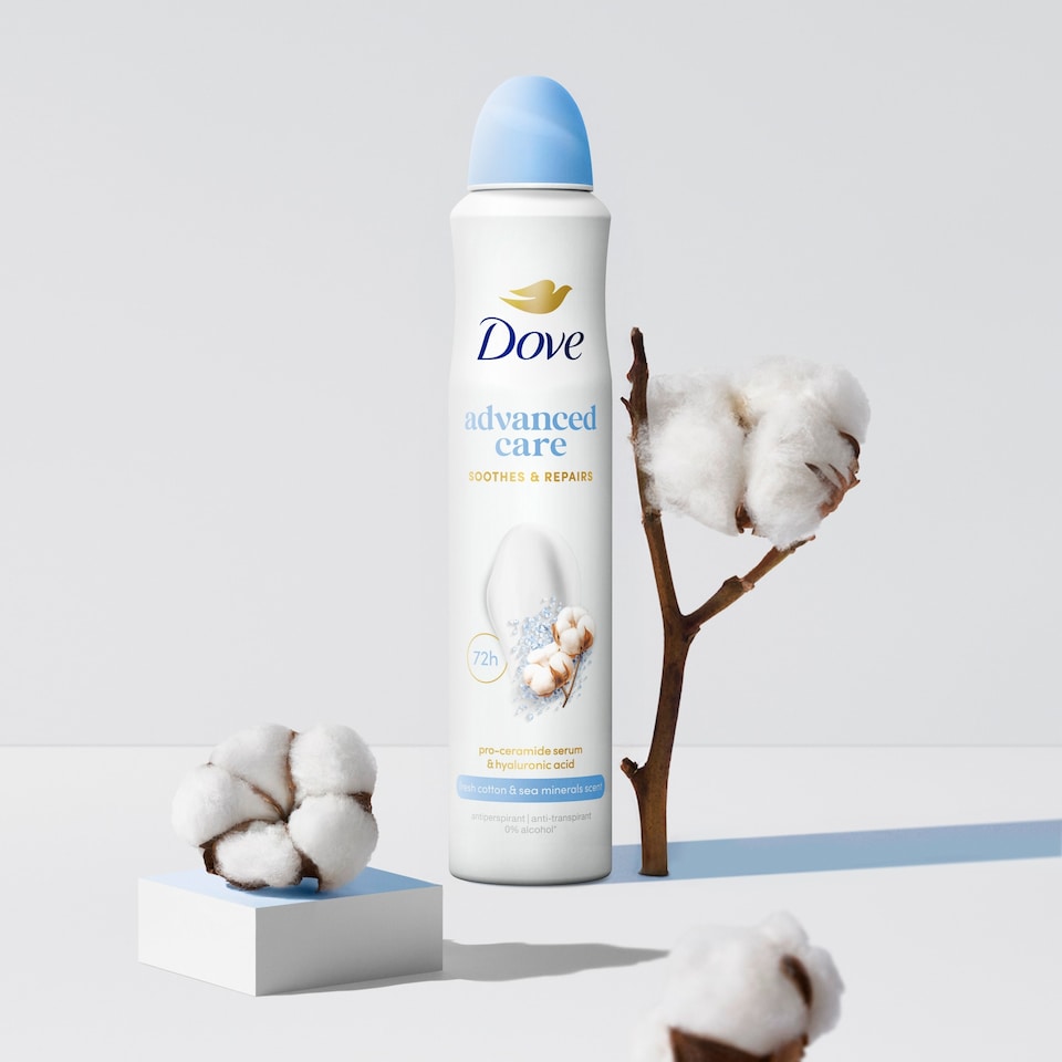 image 1 of Dove Women Cotton & Sea Minerals 72h Advanced Antiperspirant Deodorant 200ml