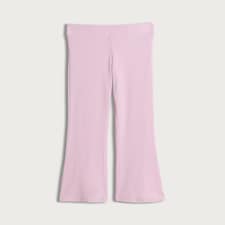 F&F Girls Cotton Rich Ribbed Flared Leggings in Pink