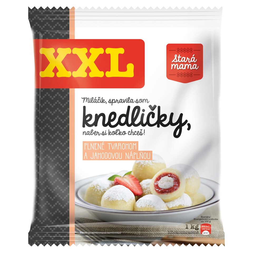 Stará Mama Knedličky plnené tvarohovo-jahodovou náplňou 1 kg