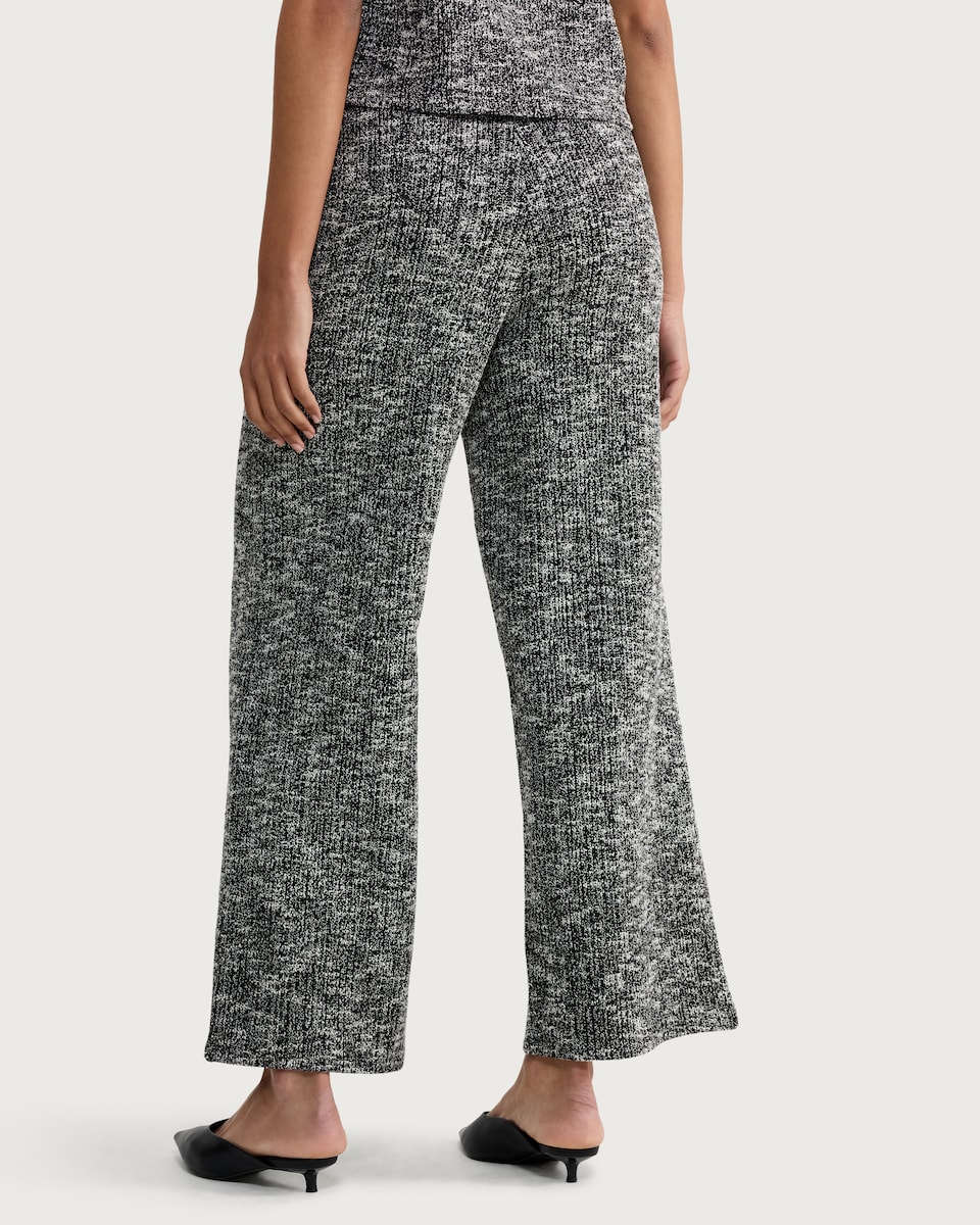 image 1 of The F&F Edit Textured Wide Leg Co-ord Trousers in Multi Black White