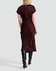 image 2 of F&F Satin V Neck Midi Dress in Burgundy