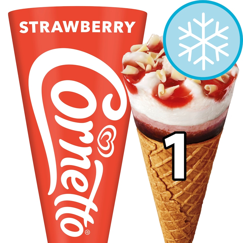 image 1 of Cornetto Strawberry Ice Cream Cone 120Ml