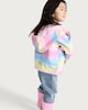 image 3 of F&F Girls Rainbow Stripe Hooded Raincoat in Multi