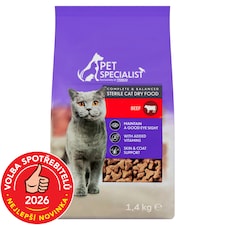 Pet Specialist Kompletní krmivo pro dospělé sterilizované kočky s hovězím 1,4kg