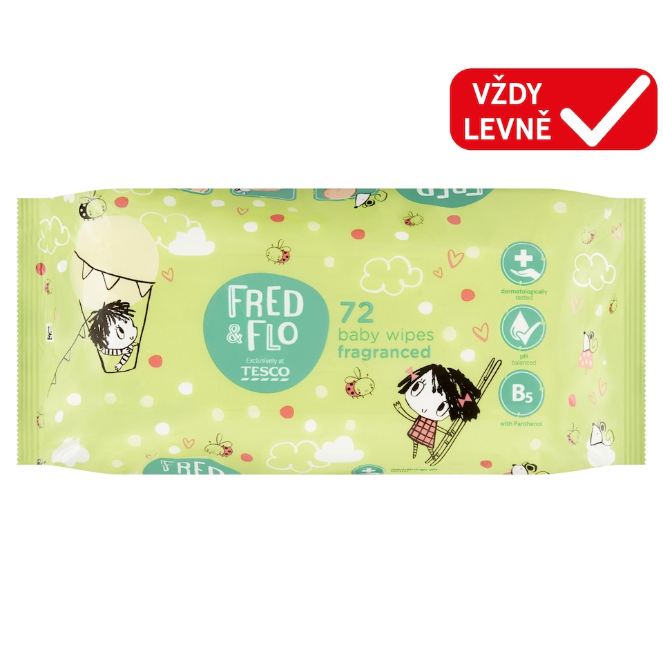Obrázek 1 pro produkt Fred & Flo Dětské vlhčené ubrousky parfémované 72 ks