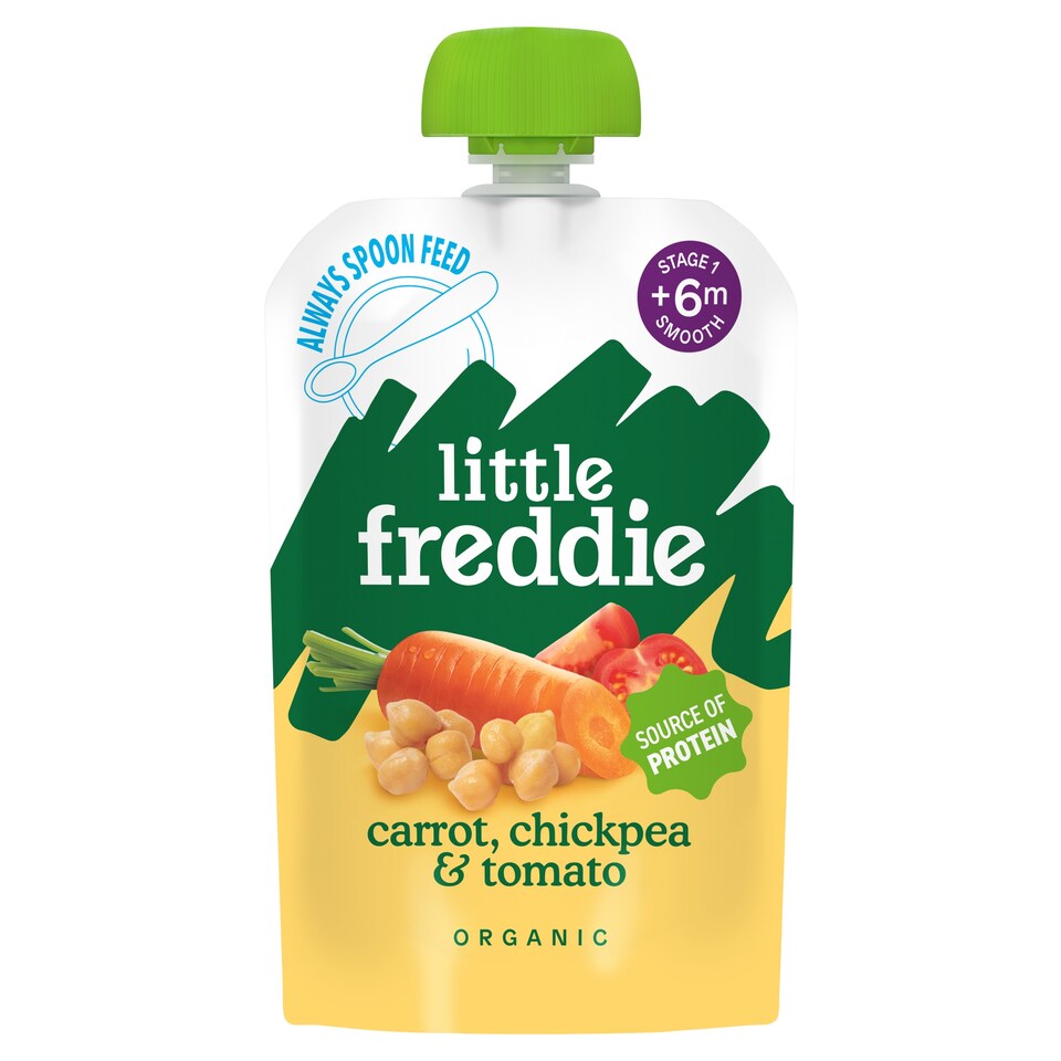 image 1 of Little Freddie Organic Carrot, Chickpea & Tomato Baby Food 6m+ 100g