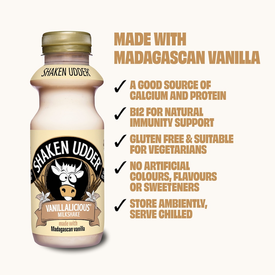 image 1 of SHAKEN UDDER VANILLALICIOUS MILK SHAKE 330ML