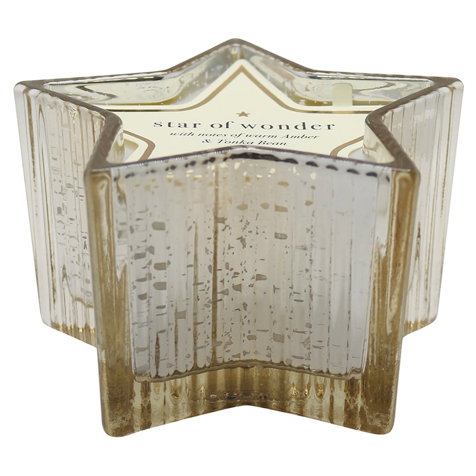 F&F Home Gold Winter Frost Star Candle 200g