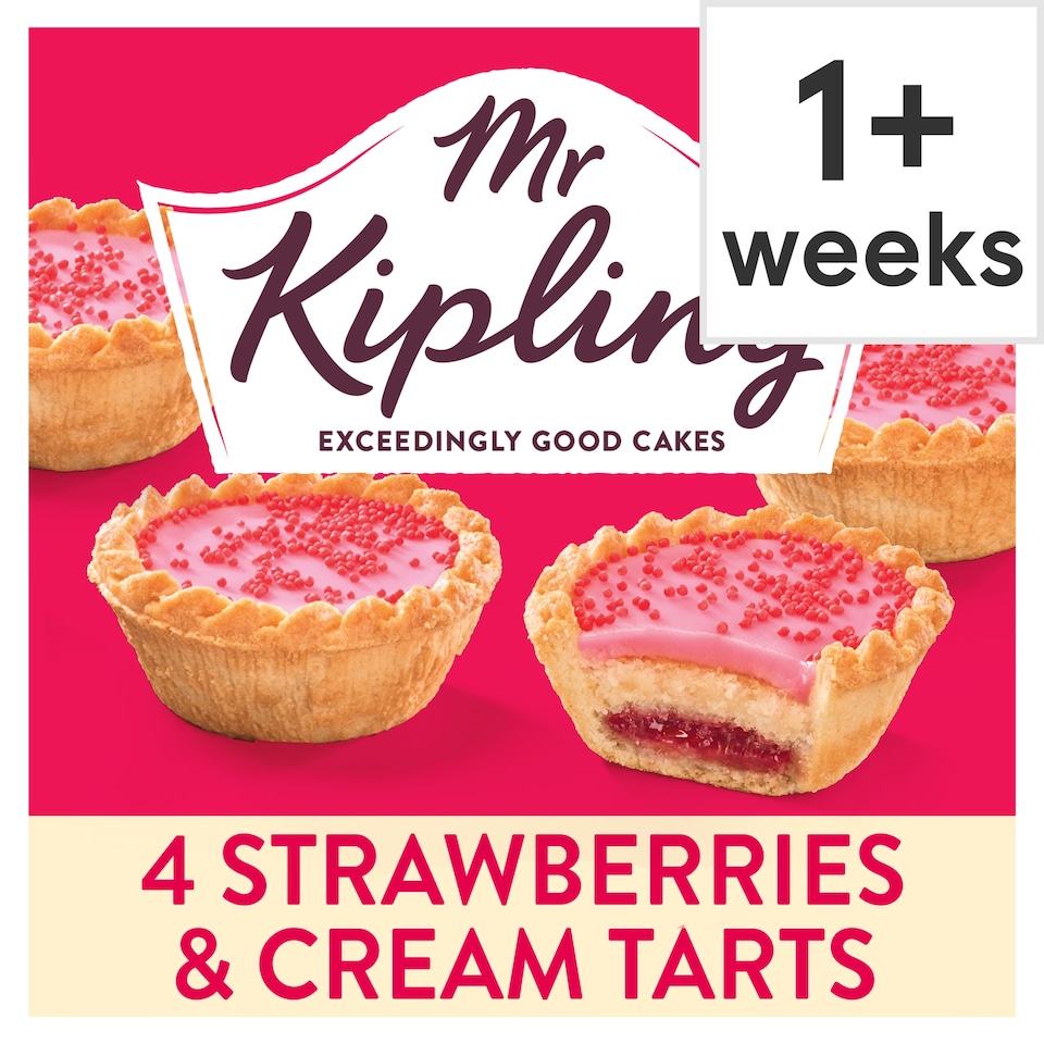 image 1 of Mr Kipling Strawberries & Cream Cake Tarts 4 pack