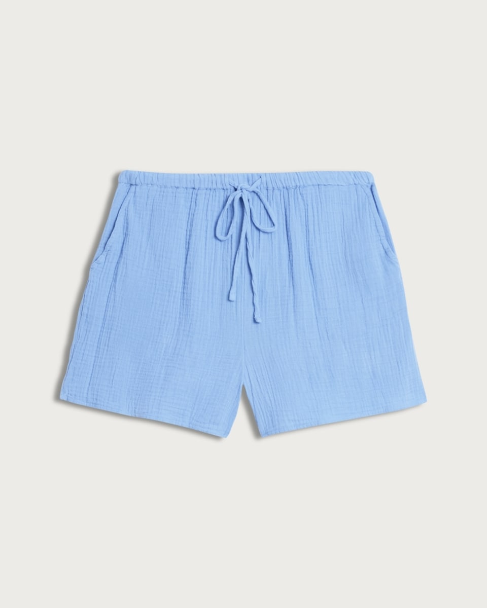image 1 of F&F Pure Cotton Double Cloth Shorts in Blue