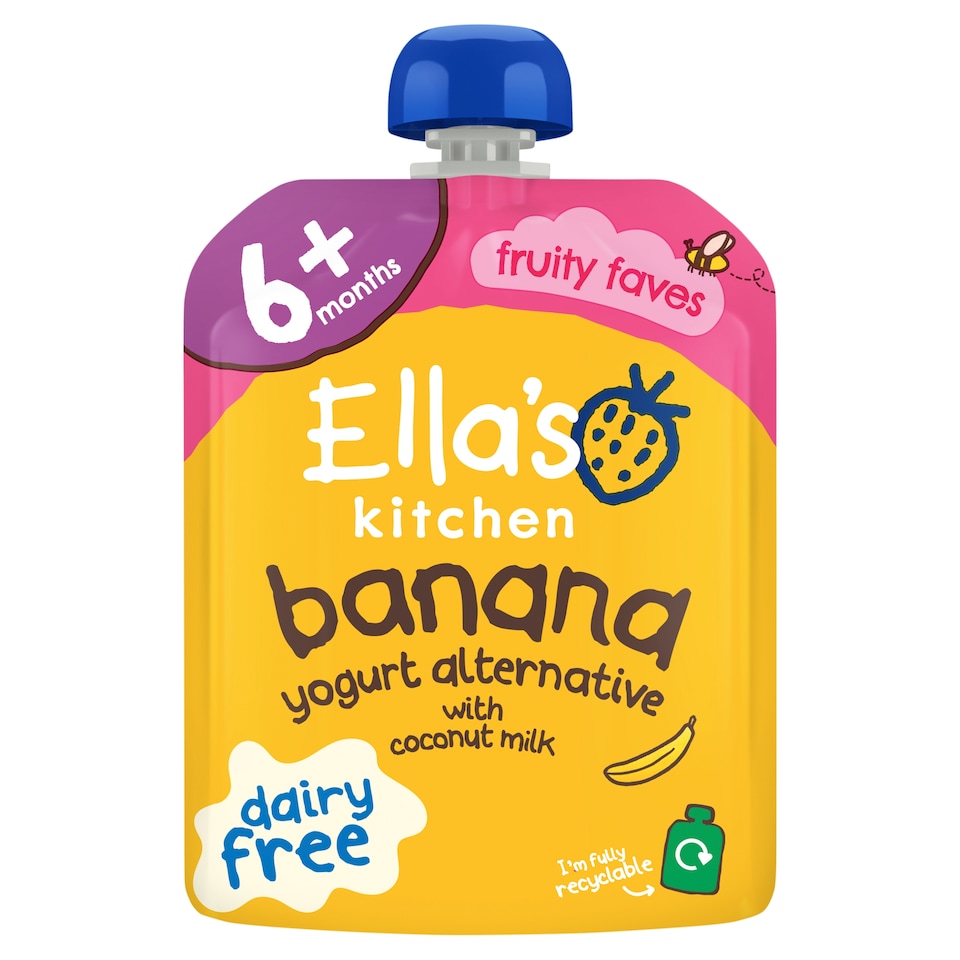 Ella's Kitchen Dairy Free Coconut Milk Banana & Apple Yogurt 6+Mth 90G