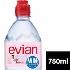 Evian Natural Bottled Mineral Still Water Sports Cap 750ml
