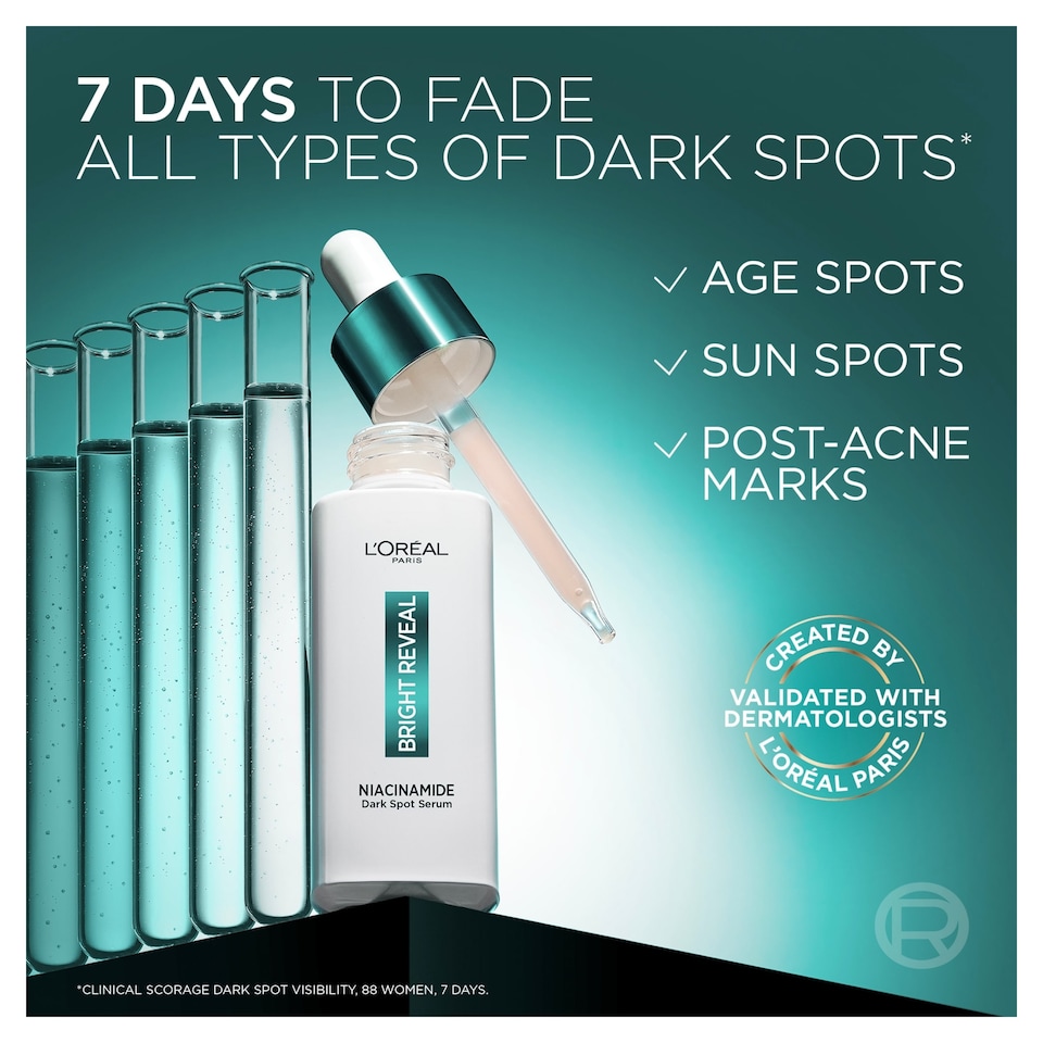 image 1 of L'Oreal Paris Bright Reveal Niacinamide Dark Spot Serum 30ml 