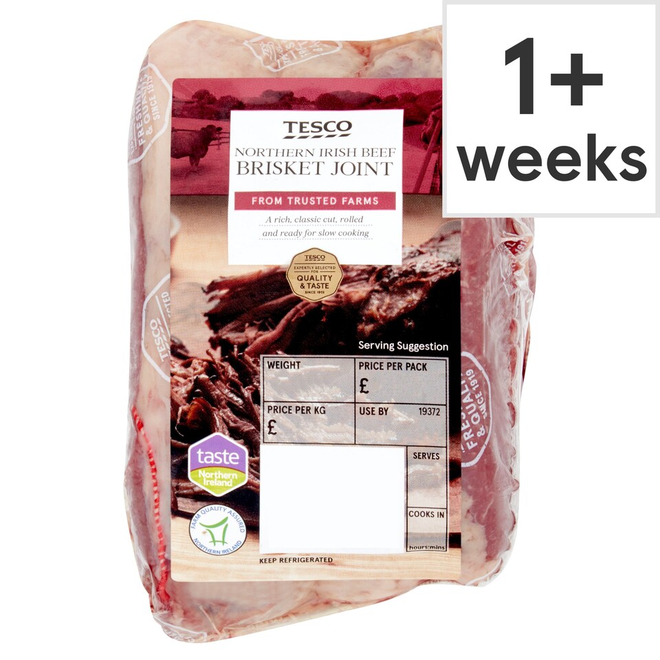 Tesco Northern Irish Beef Brisket joint 600g 1Kg Tesco Groceries