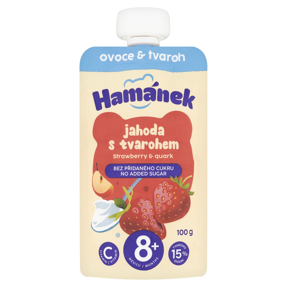 obrázok 1 z Hamánek Dojčenská výživa jahoda a jablko s tvarohom 100 g