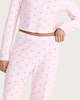image 2 of OH ME OH MY Ribbed Heart Bow Print Pyjama Bottoms in Pink