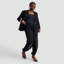 F&F Sheer Cuffed Trousers in Black