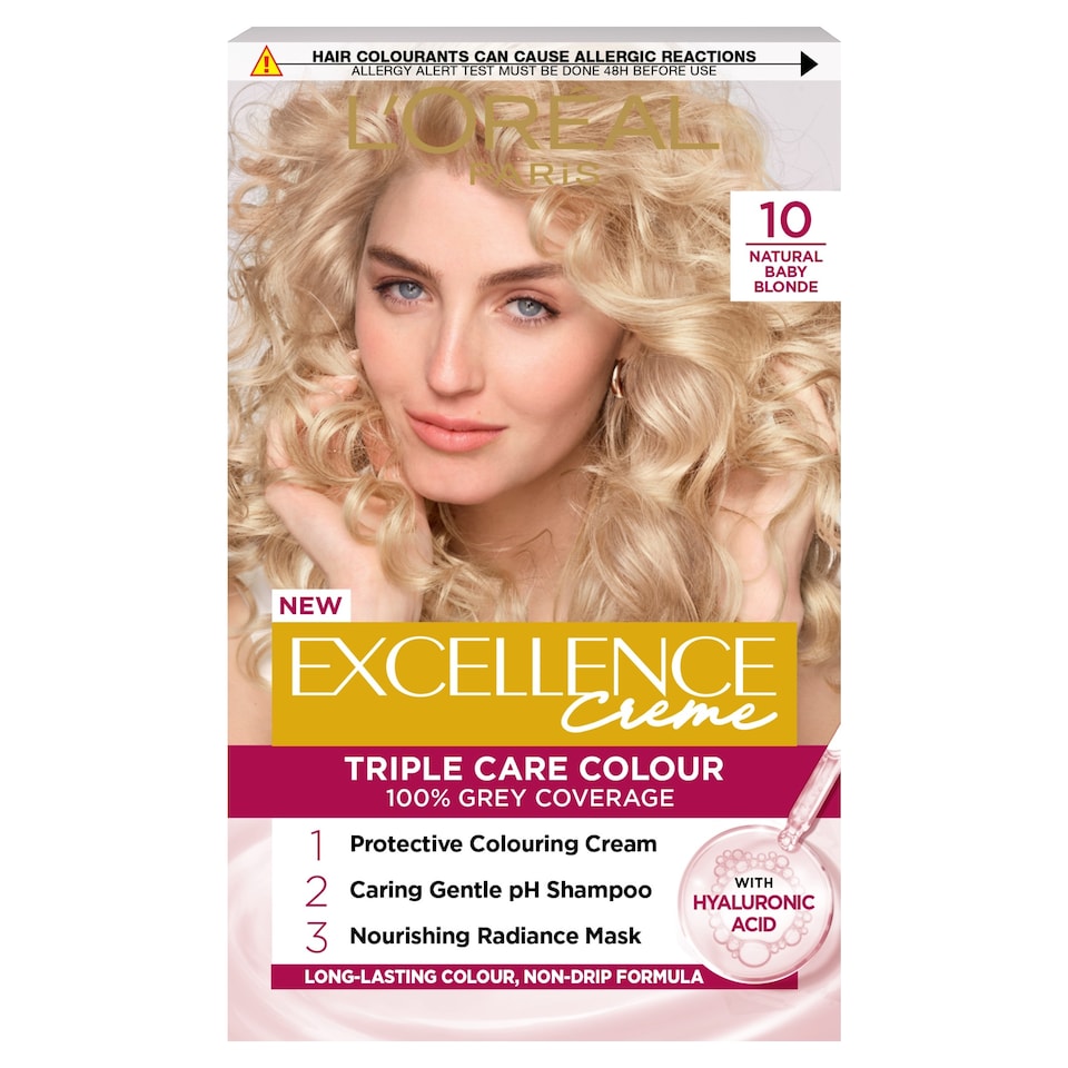 image 1 of L'Oreal Paris Excellence Creme Permanent Hair Dye - 10 Natural Baby Blonde