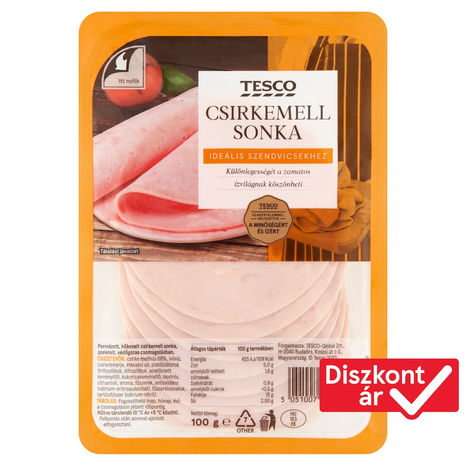 Tesco szeletelt csirkemell sonka 100 g