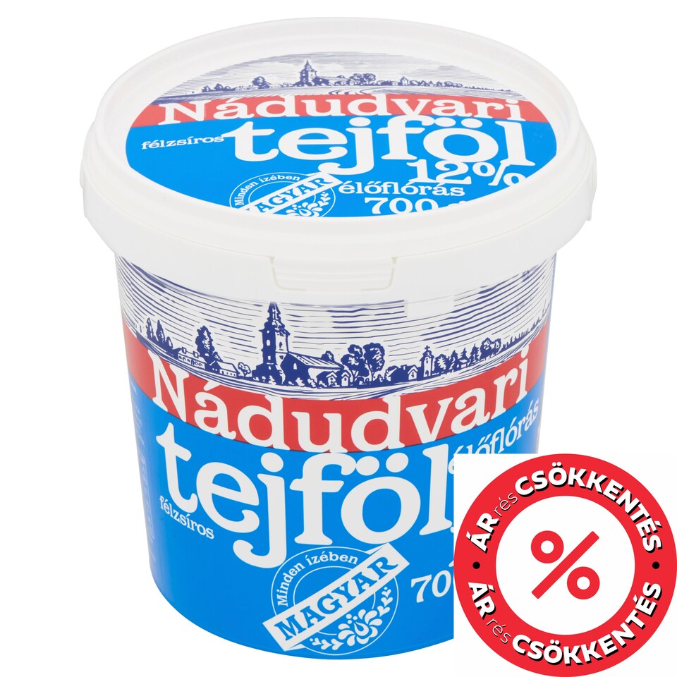 Nádudvari Semi-Fat Sour Cream with Live Cultures 12% 700 g