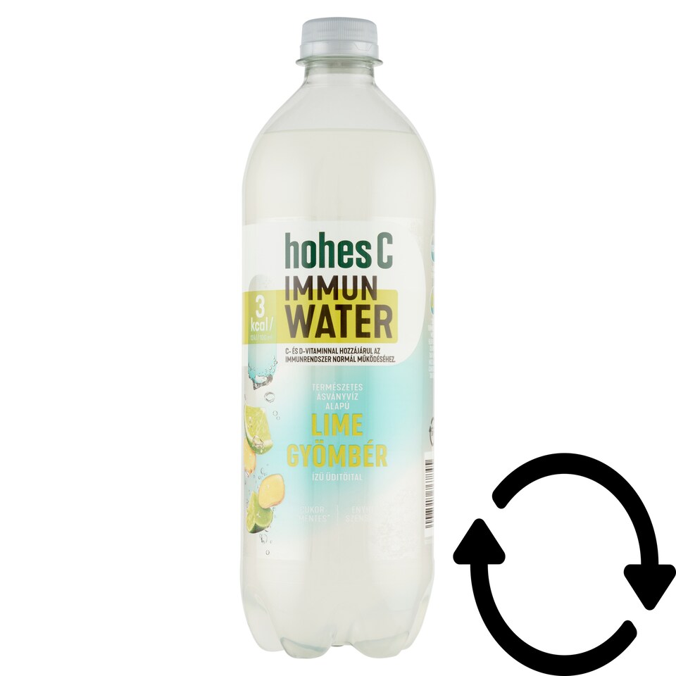 Hohes C Immun Water Natural Mineral Water-Based Soft Drink with Lime Ginger Flavor 0,75 l