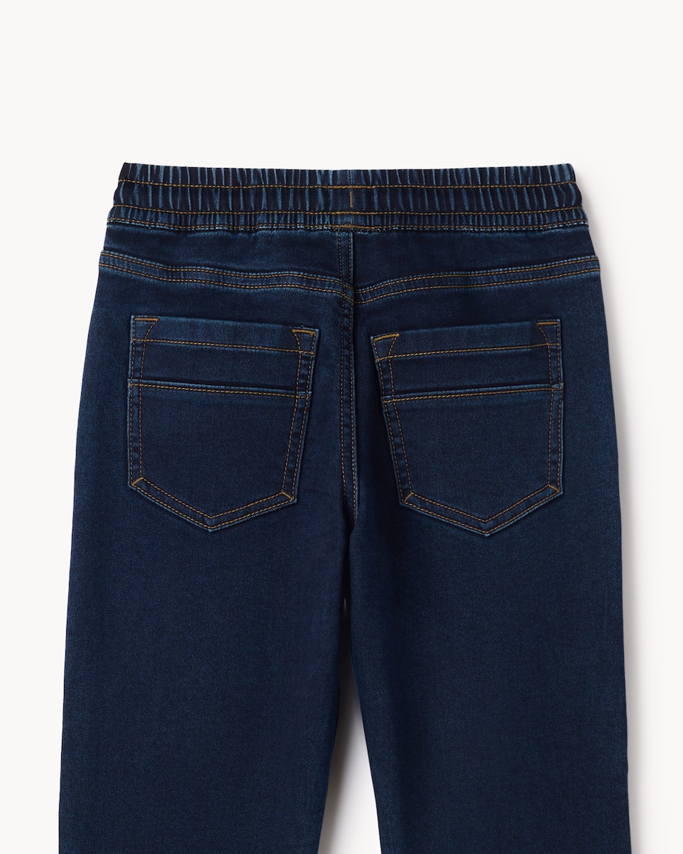 image 1 of F&F Boys Cotton Rich Pull On Jeans in Navy