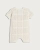 image 2 of F&F Baby Pure Cotton Knitted Bear Pattern Short Sleeved Romper in White