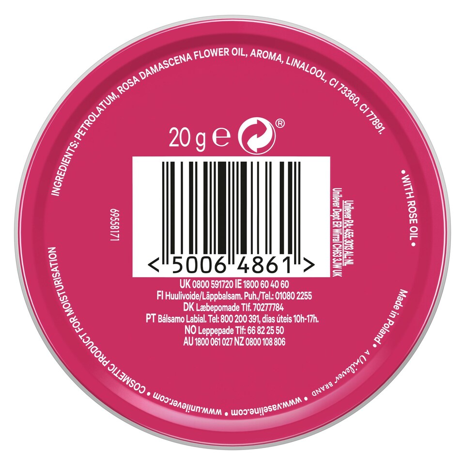 image 1 of Vaseline Lip Tin Rosy Butter 20g