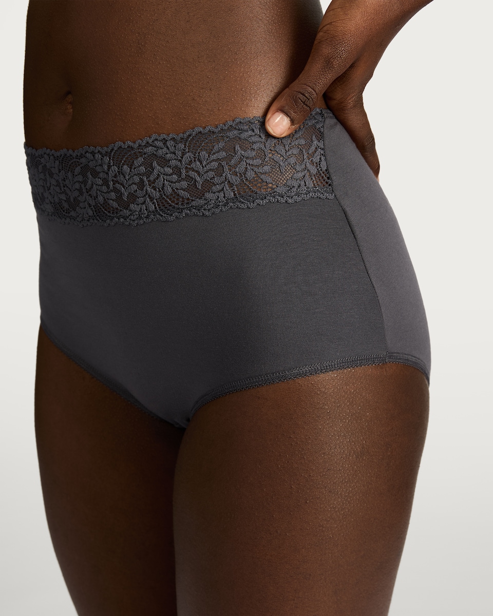 image 1 of F&F 5-Pack Lace Trim Full Briefs in Multi