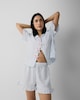 image 1 of F&F 2-Piece Striped Short Pyjama Set in Multi Blue