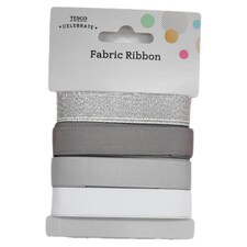 Tesco Fabric Ribbon Grey Multipack