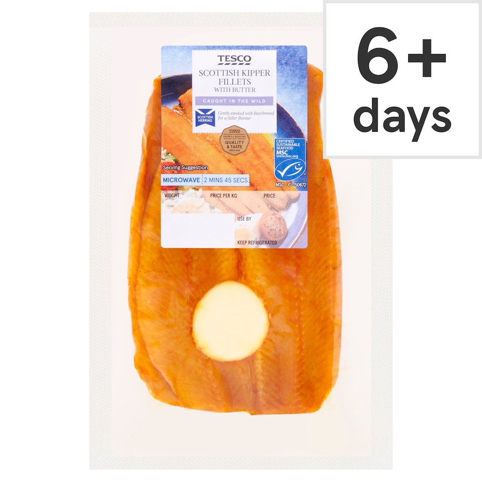 Tesco Smoked Kippers With Butter