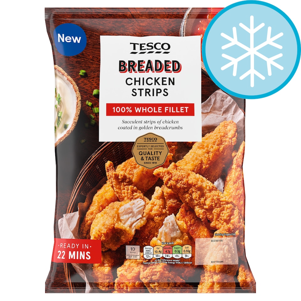 Tesco Breaded Chicken Strips 400g