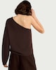 image 3 of F&F Knitted One Shoulder Jumper in Chocolate