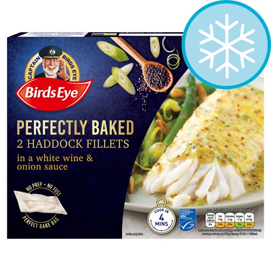 Birds Eye Perfectly Baked 2 Haddock Fillets White Wine & Onion Sauce
