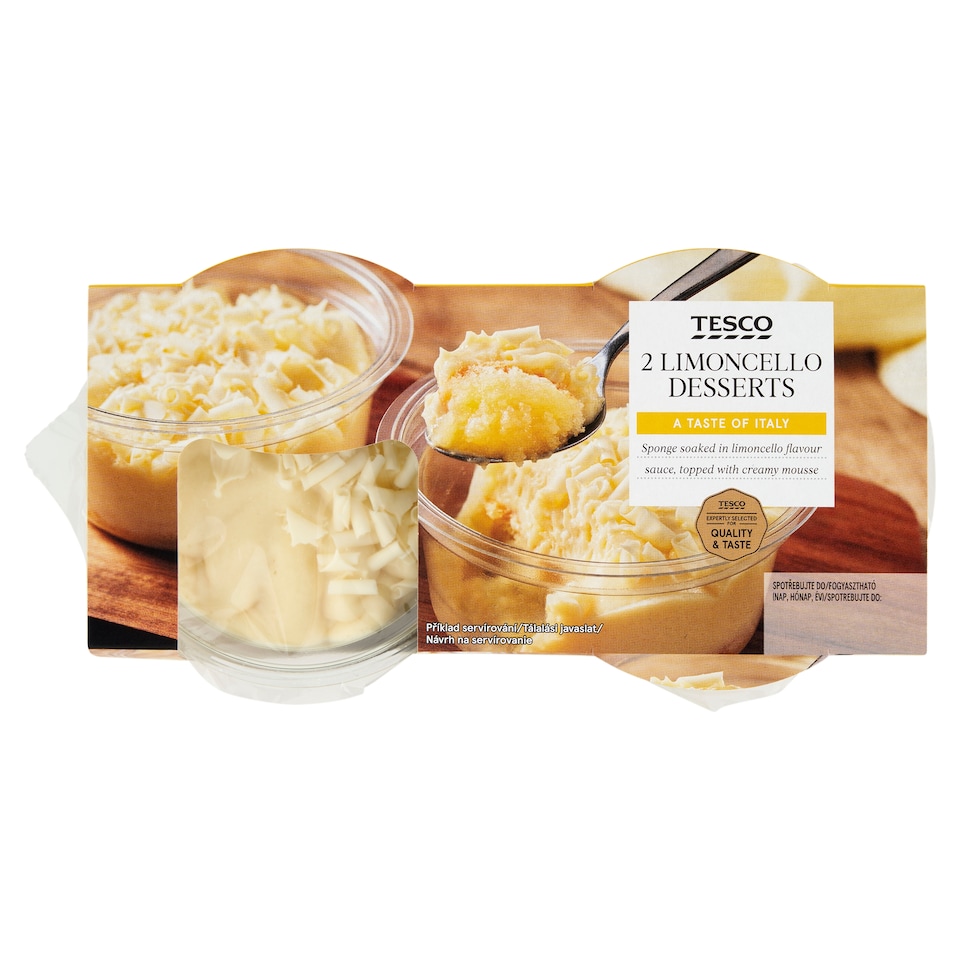 Tesco Limoncello desszert citromos mascarponés habbal citromos öntettel 2 x 85 g (170 g)