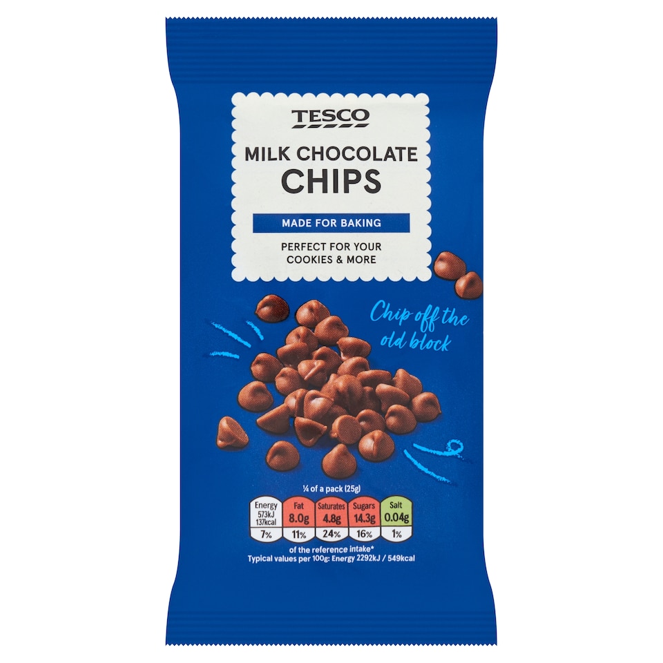 Tesco Milk Chocolate Chips 100G