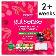 Tesco Gut Sense Summer Fruits Kefir Yogurt 4 x 125g