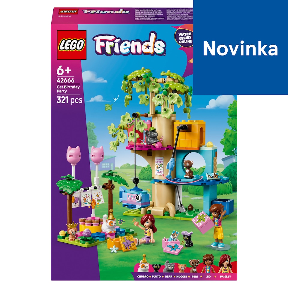 image 1 of LEGO Friends 42666 Cat Birthday Party & Tree House