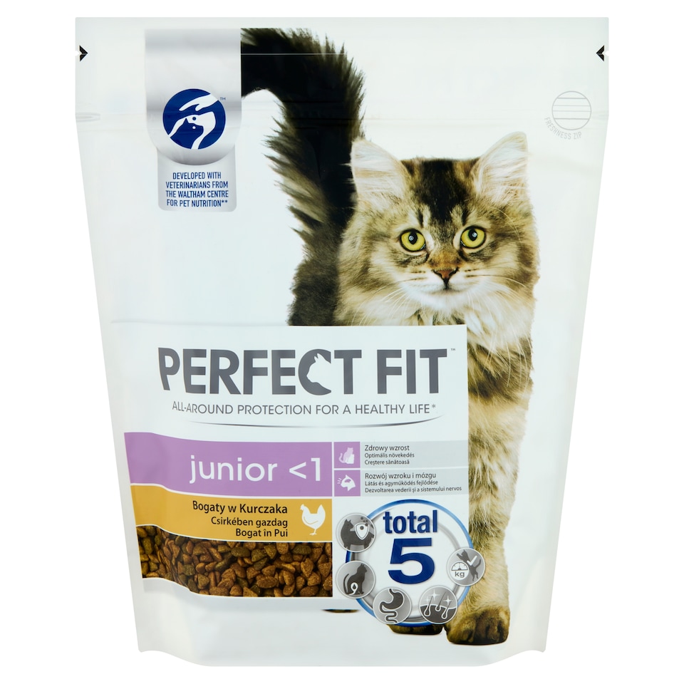 Perfect Fit Junior csirkében gazdag teljes értékű száraz eledel kölyökmacskáknak 750 g  1. kép