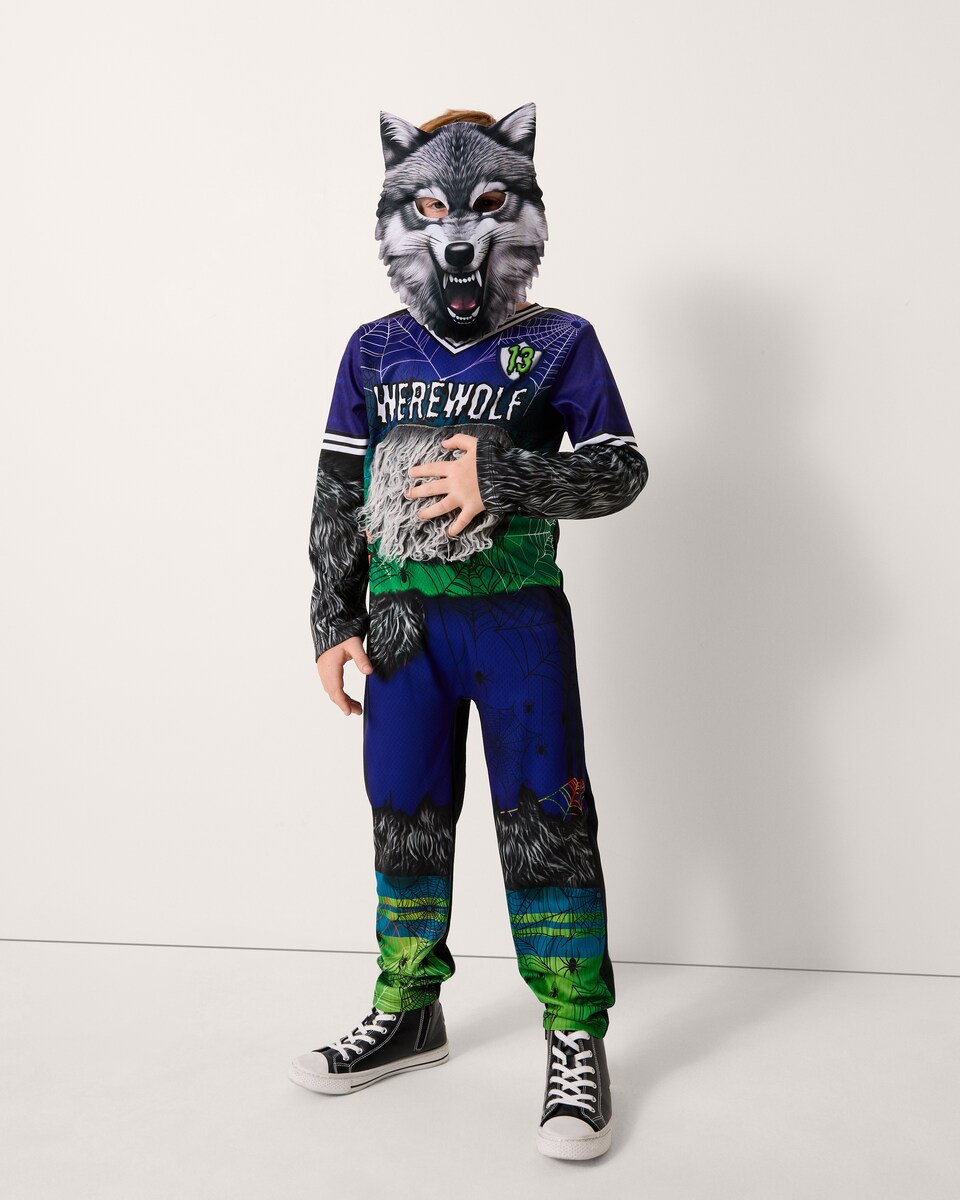 image 1 of F&F Boys Werewolf Fancy Dress Costume in Blue