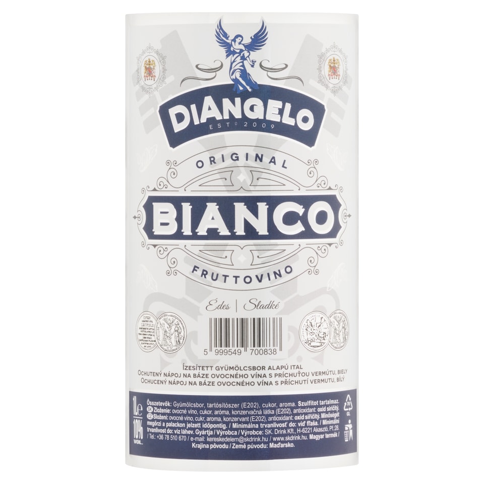 obrázok 1 z Di Angelo Bianco ochutený nápoj na báze ovocného vína s príchuťou vermútu biely 1 l
