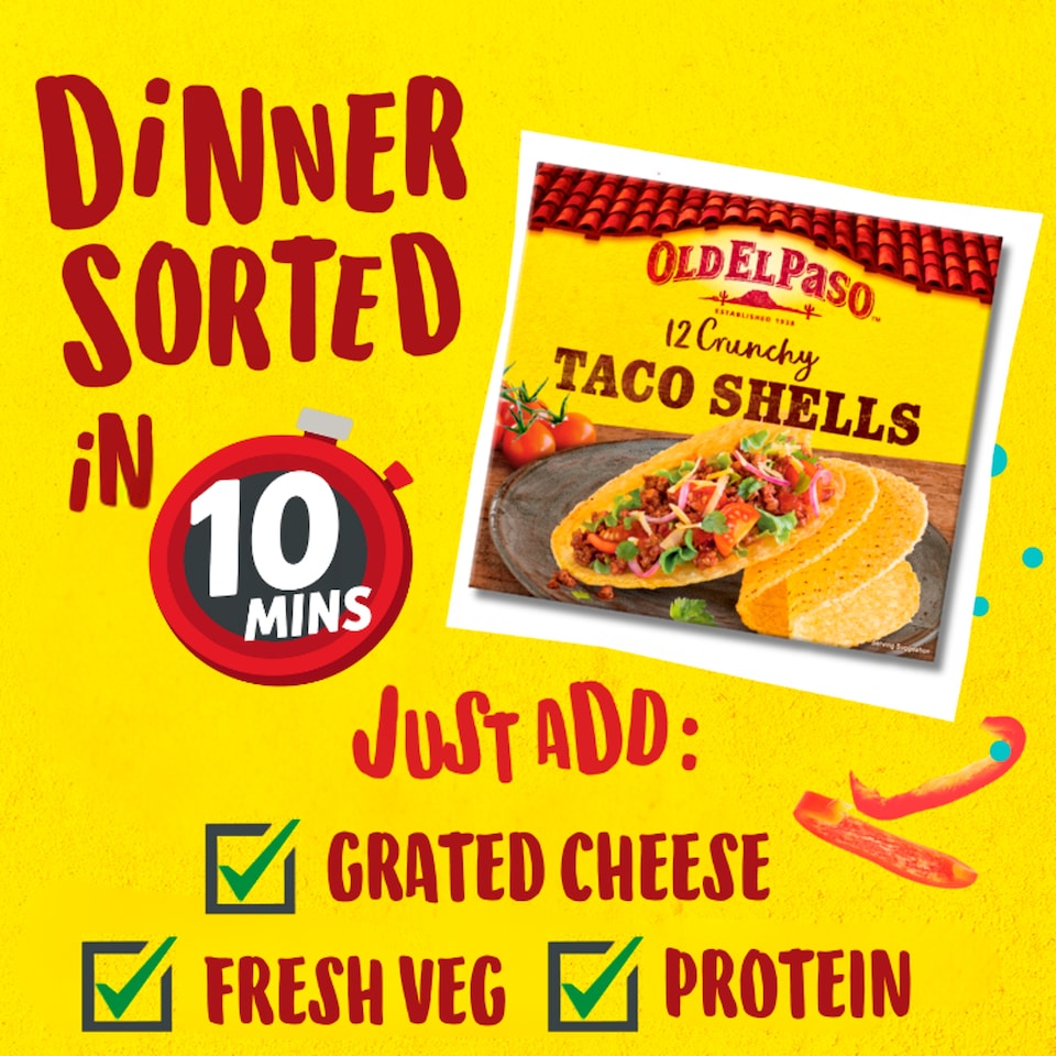 image 1 of Old El Paso Crunchy Taco Shells X12 156G