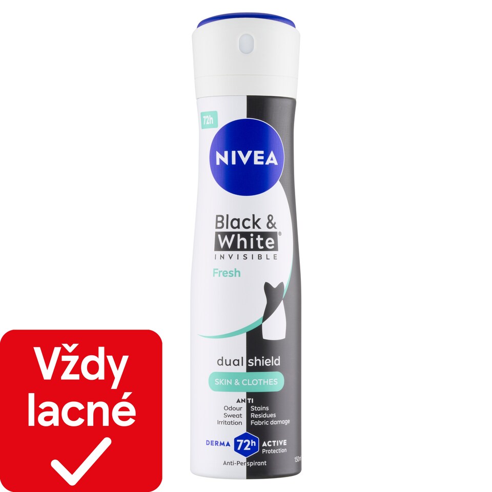 obrázok 1 z Nivea Black & White Invisible Fresh Sprej antiperspirant 150 ml
