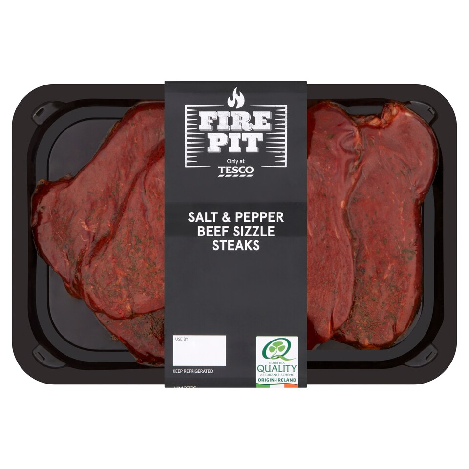 Tesco Fire Pit Salt Pepper Bef Sizle Steak 360G