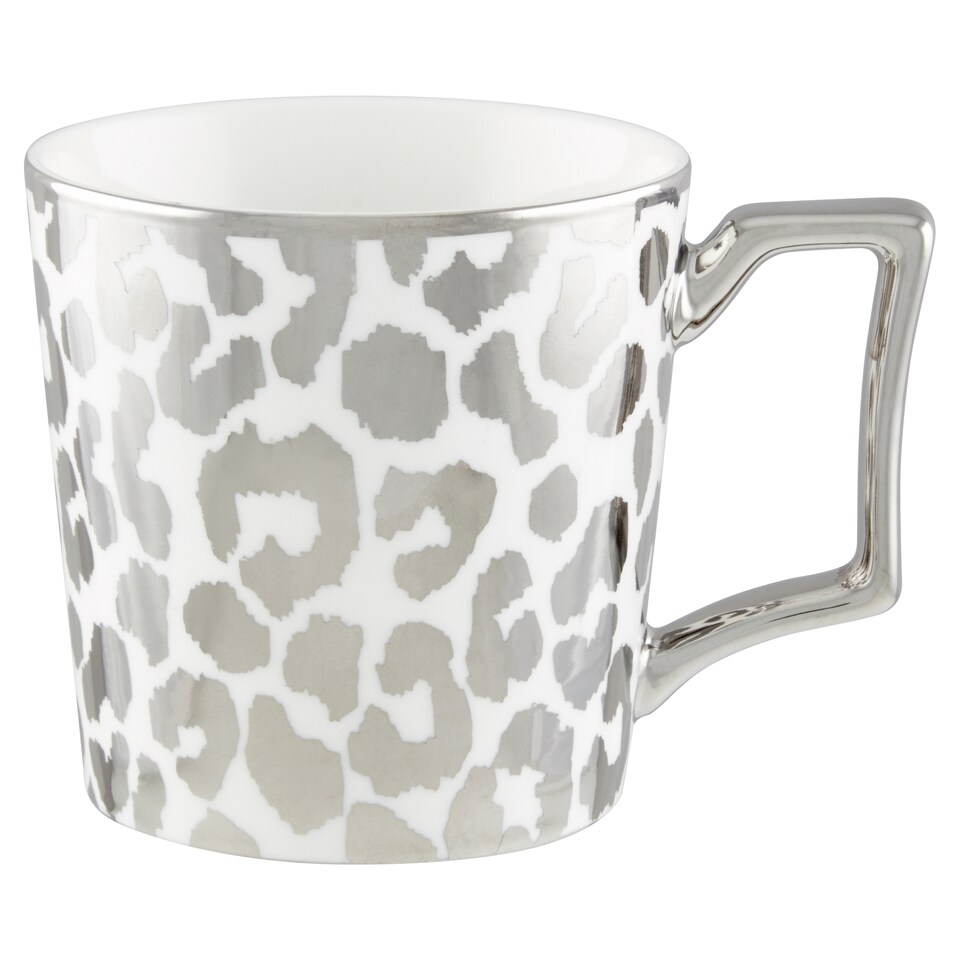 Fox & Ivy Silver Leopard Print Mug
