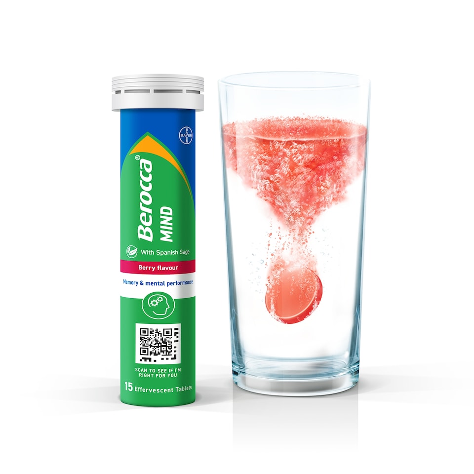image 1 of Berocca Mind Berry Flavour 15 Effervescent Tablets 