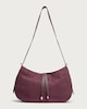 image 1 of SACHA Faux Suede Tie Detail Shoulder Bag in Burgundy
